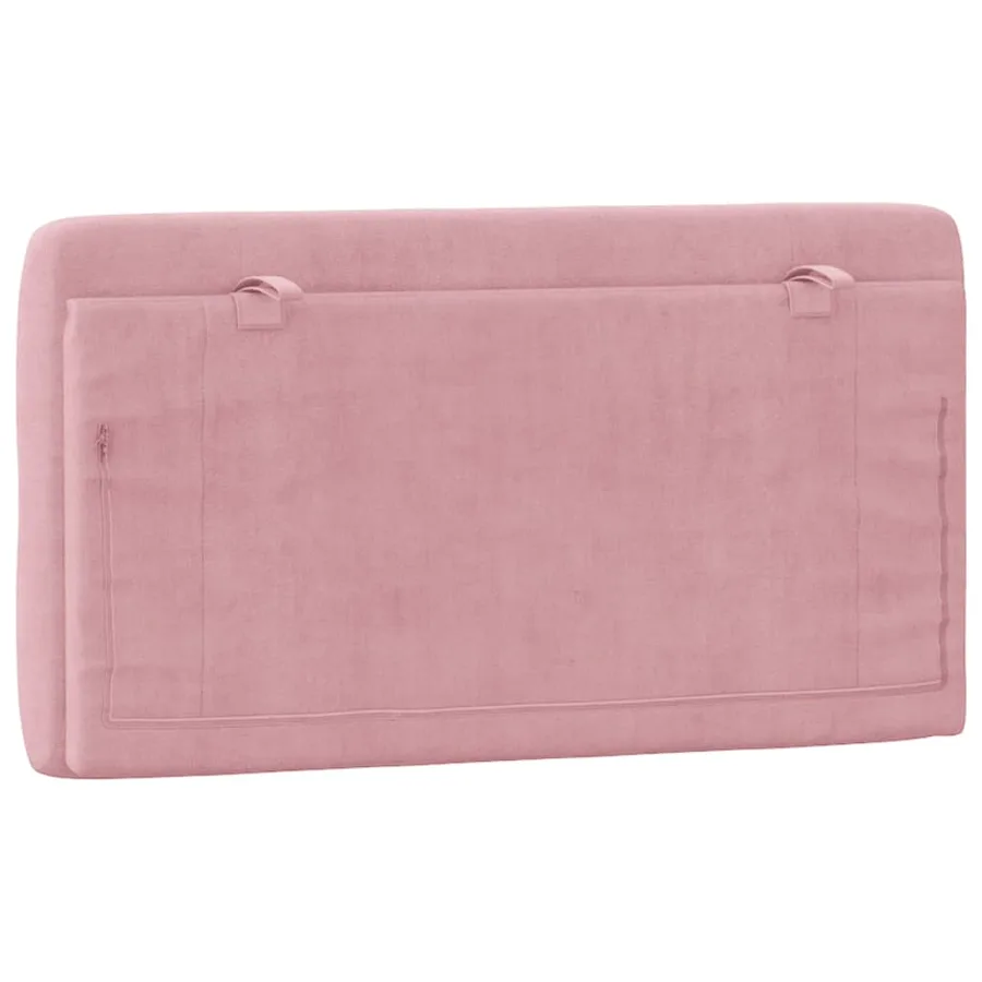 Coussin de tête de lit rose 100 cm velours - 7