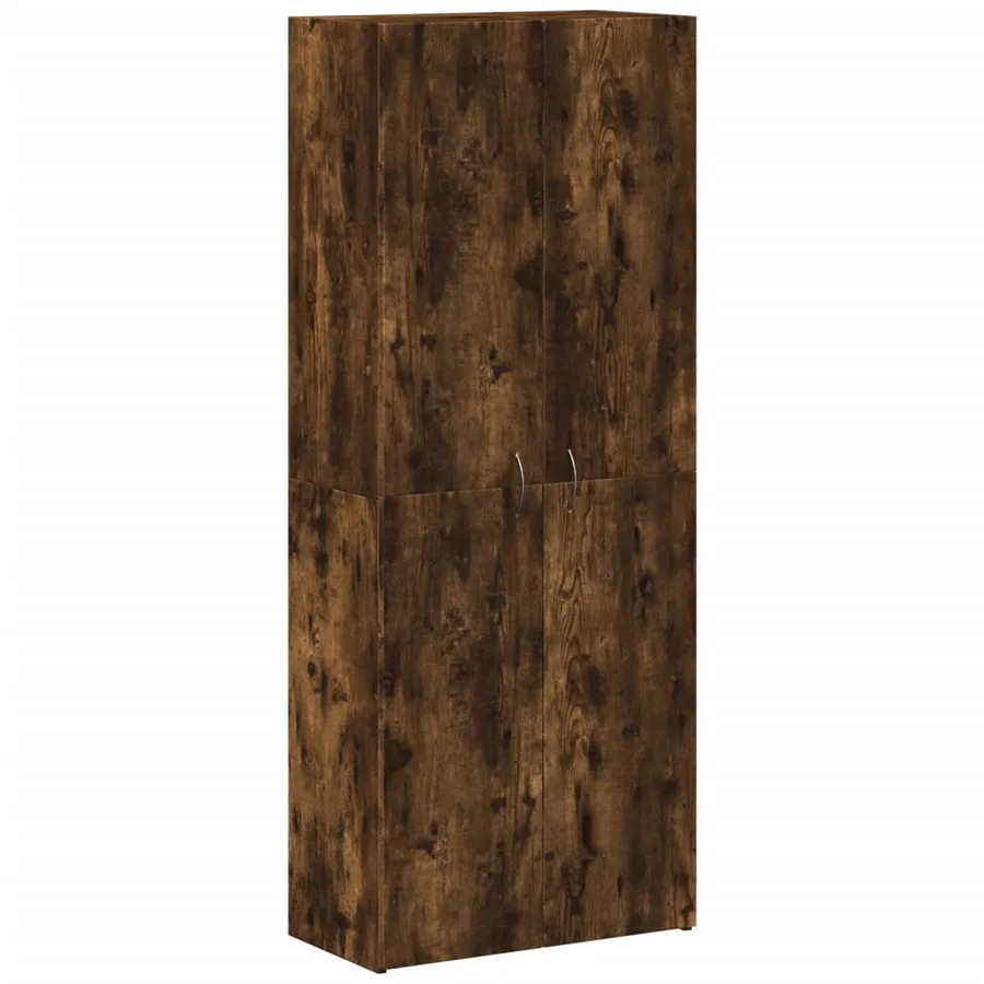 Armoire de classement chêne fumé 60x32x153 cm bois d'ingénierie - 2
