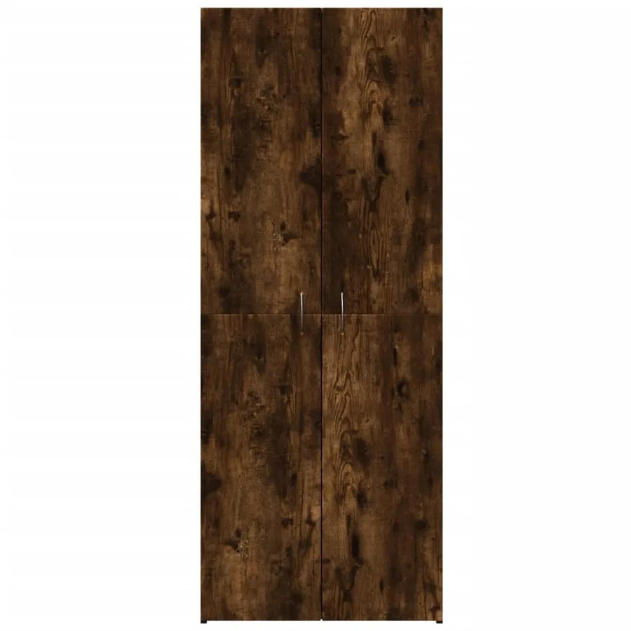 Armoire de classement chêne fumé 60x32x153 cm bois d'ingénierie - 4