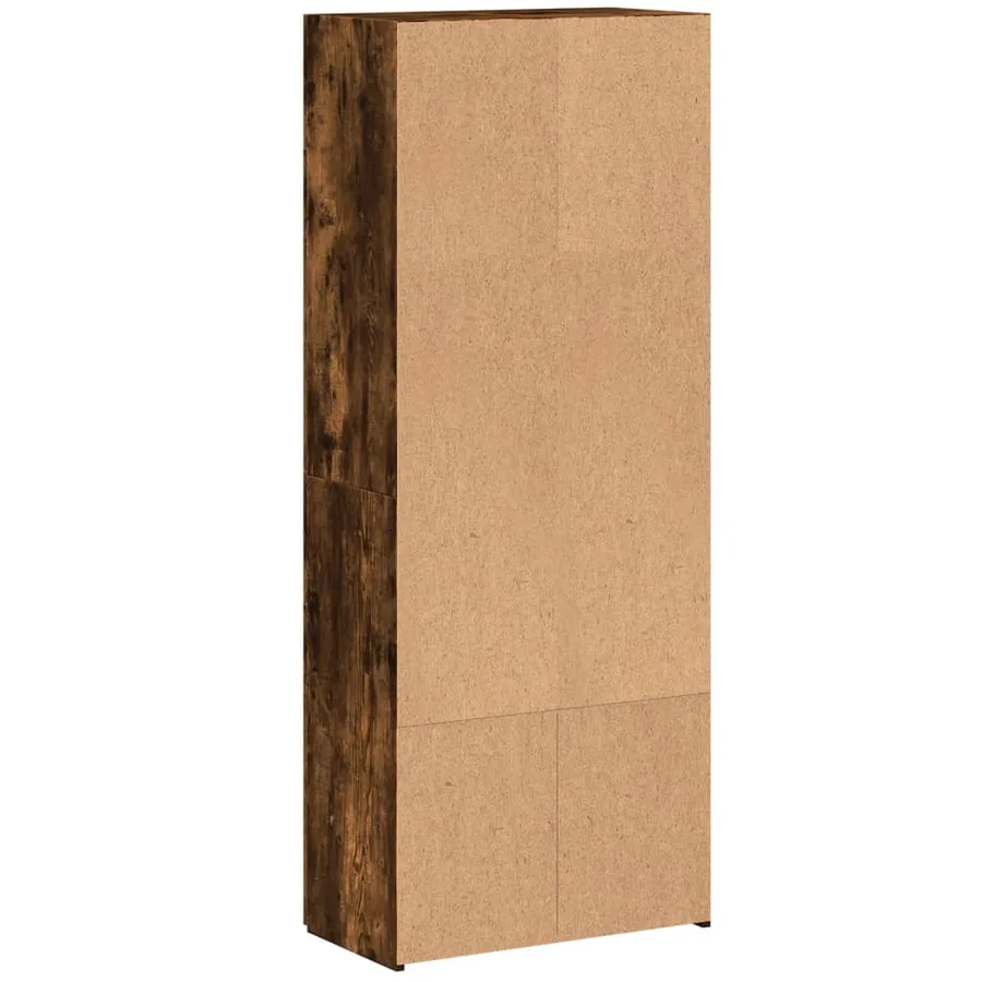 Armoire de classement chêne fumé 60x32x153 cm bois d'ingénierie - 6