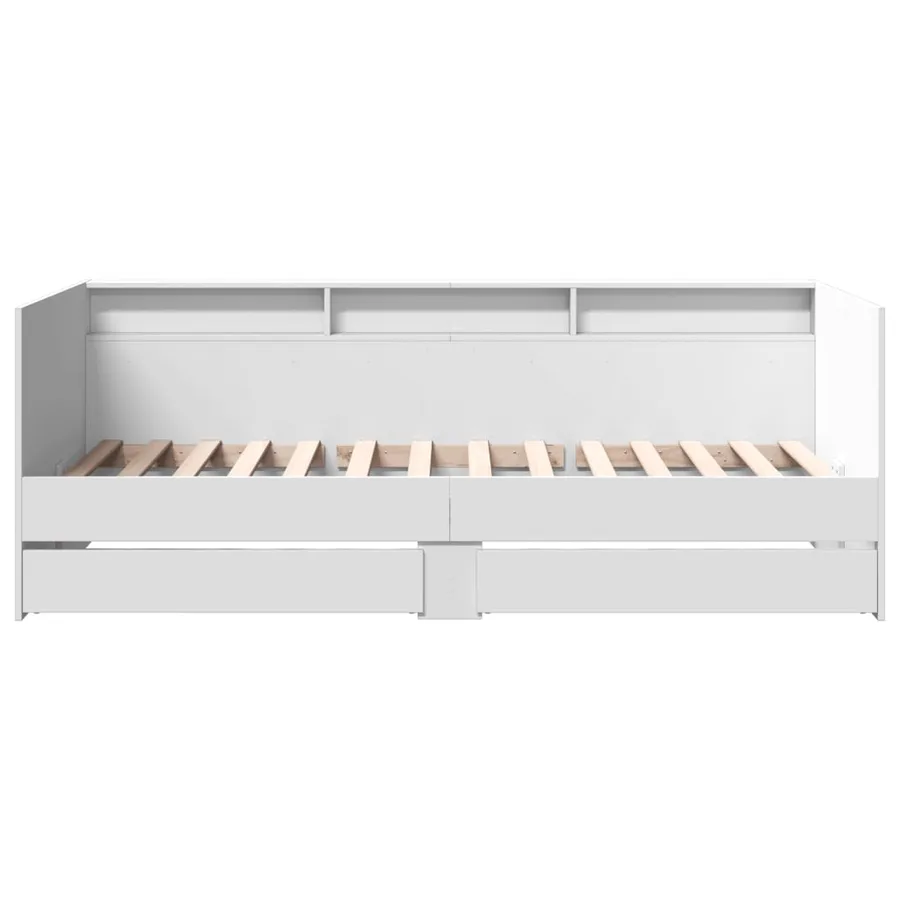 Lit de jour avec tiroirs sans matelas blanc 90x200 cm - 4