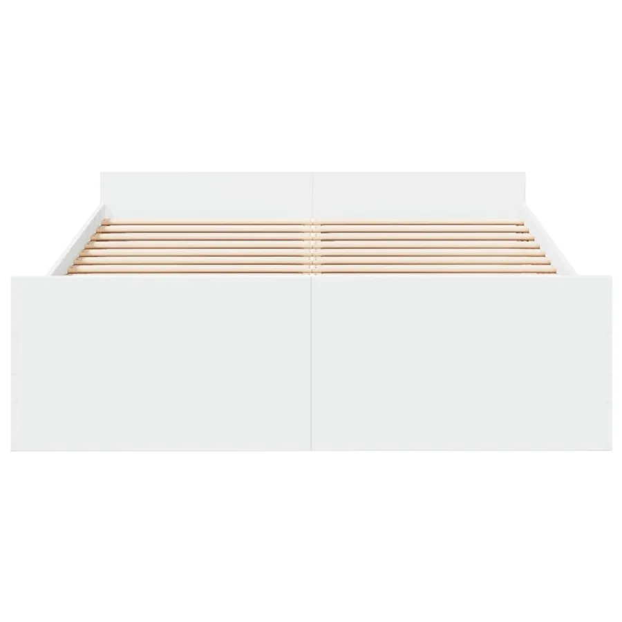 Cadre de lit avec tiroirs sans matelas blanc 120x200 cm - 4
