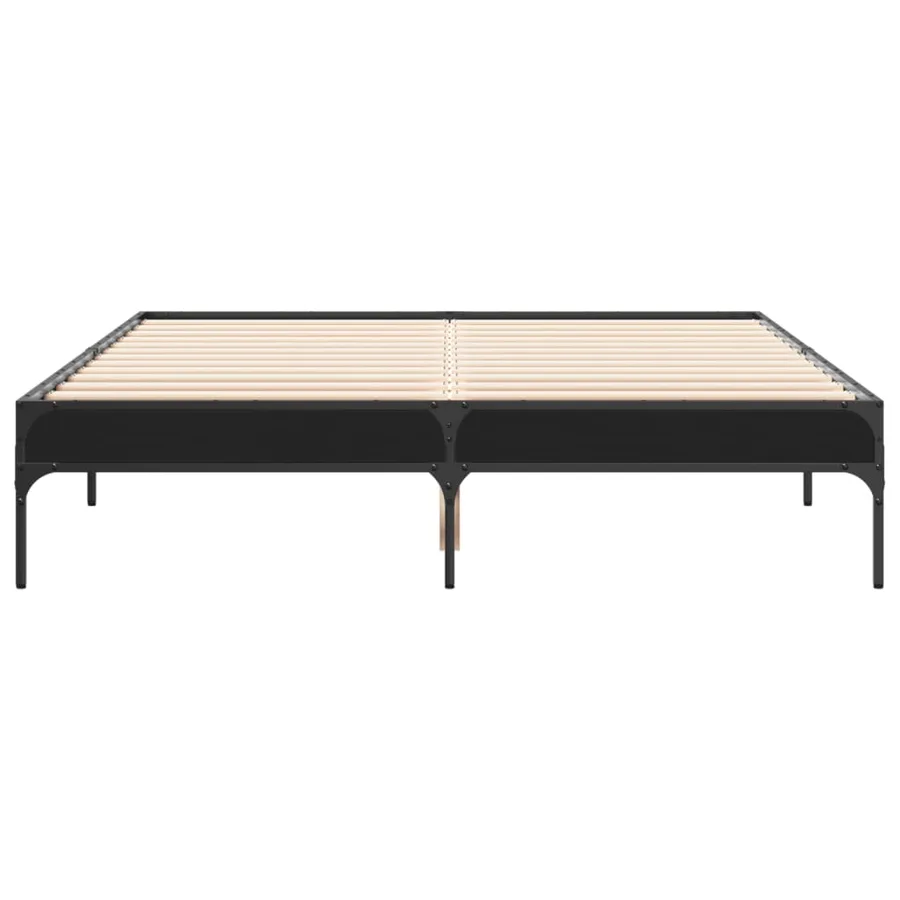 Cadre de lit sans matelas noir 135x190 cm - 4