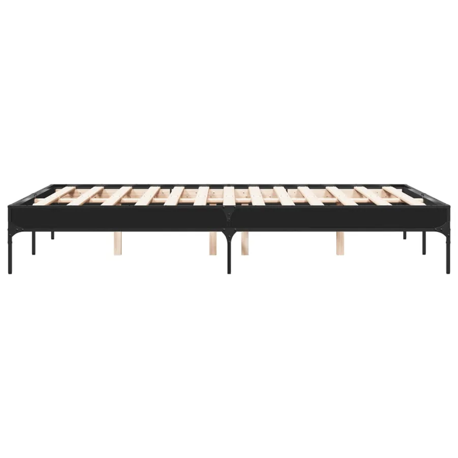 Cadre de lit sans matelas noir 135x190 cm - 5