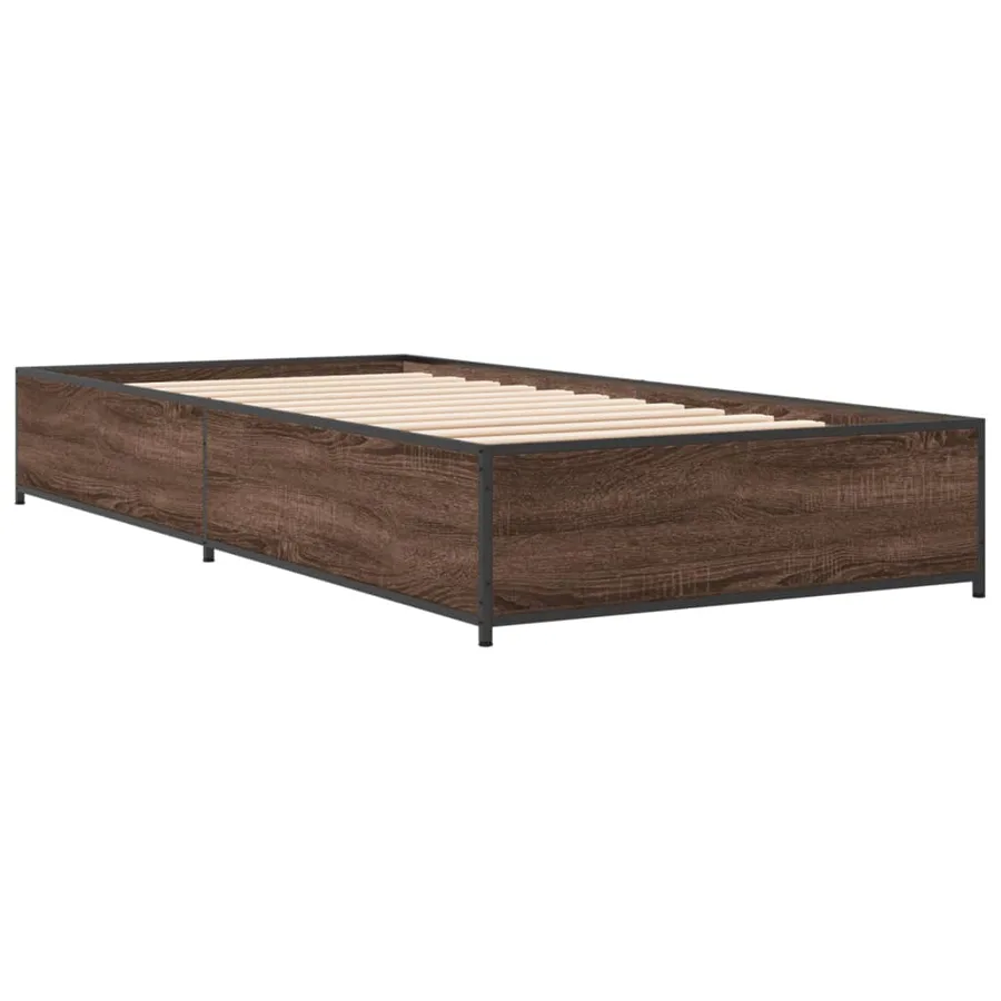 Cadre de lit sans matelas chêne marron 75x190 cm - 3