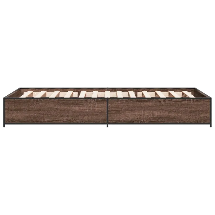 Cadre de lit sans matelas chêne marron 75x190 cm - 5