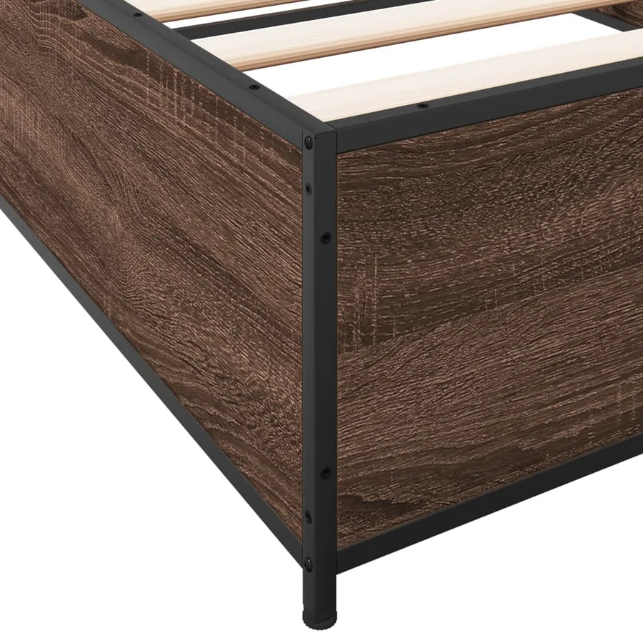 Cadre de lit sans matelas chêne marron 75x190 cm - 7