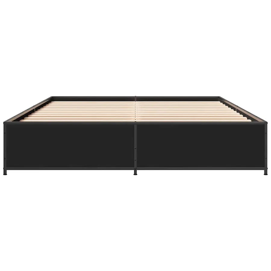 Cadre de lit sans matelas noir 120x190 cm - 4