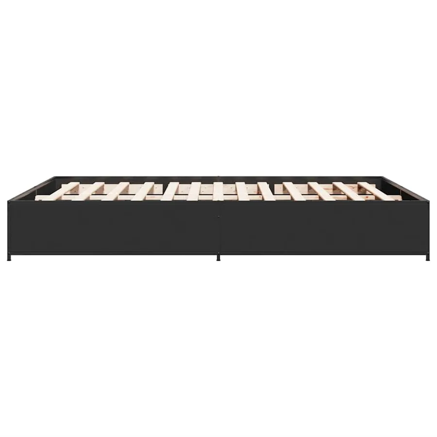Cadre de lit sans matelas noir 120x190 cm - 5