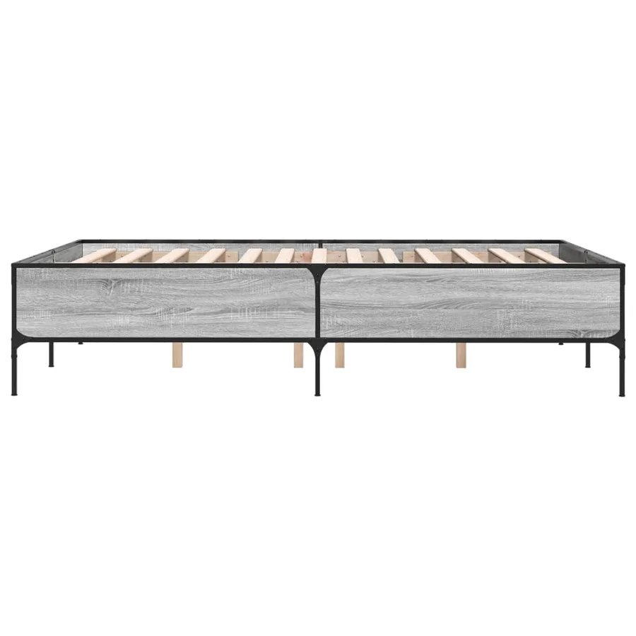 Cadre de lit sans matelas sonoma gris 135x190 cm - 5