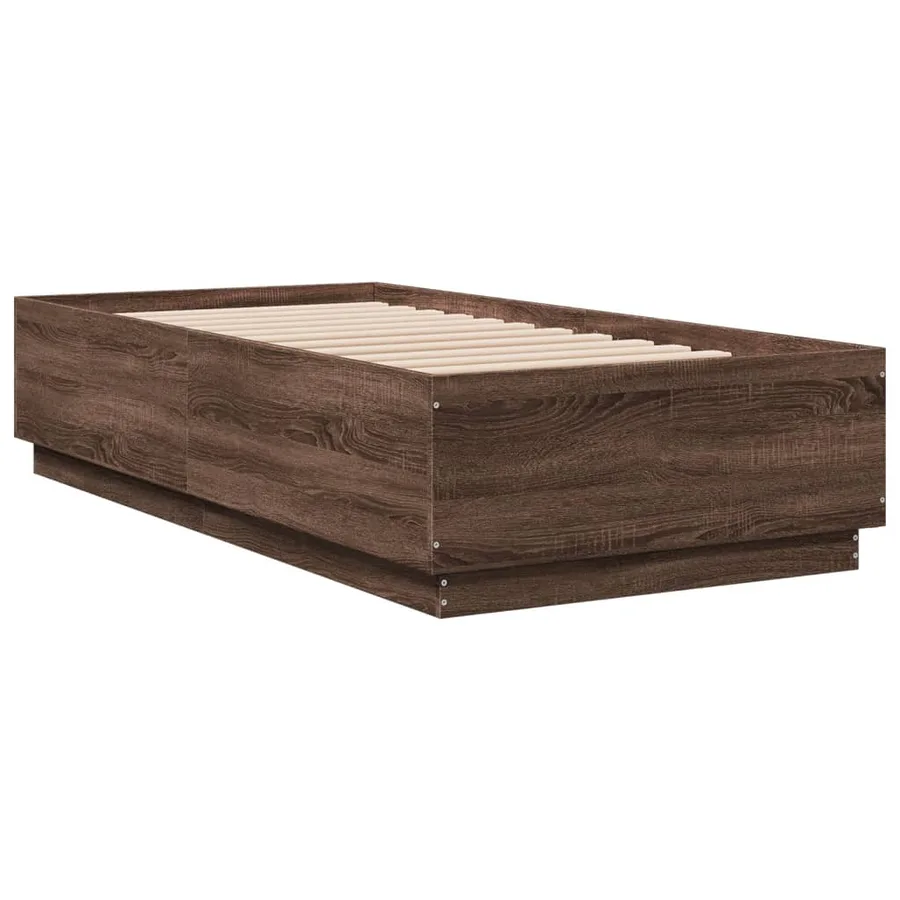 Cadre de lit sans matelas chêne marron 75x190 cm - 3