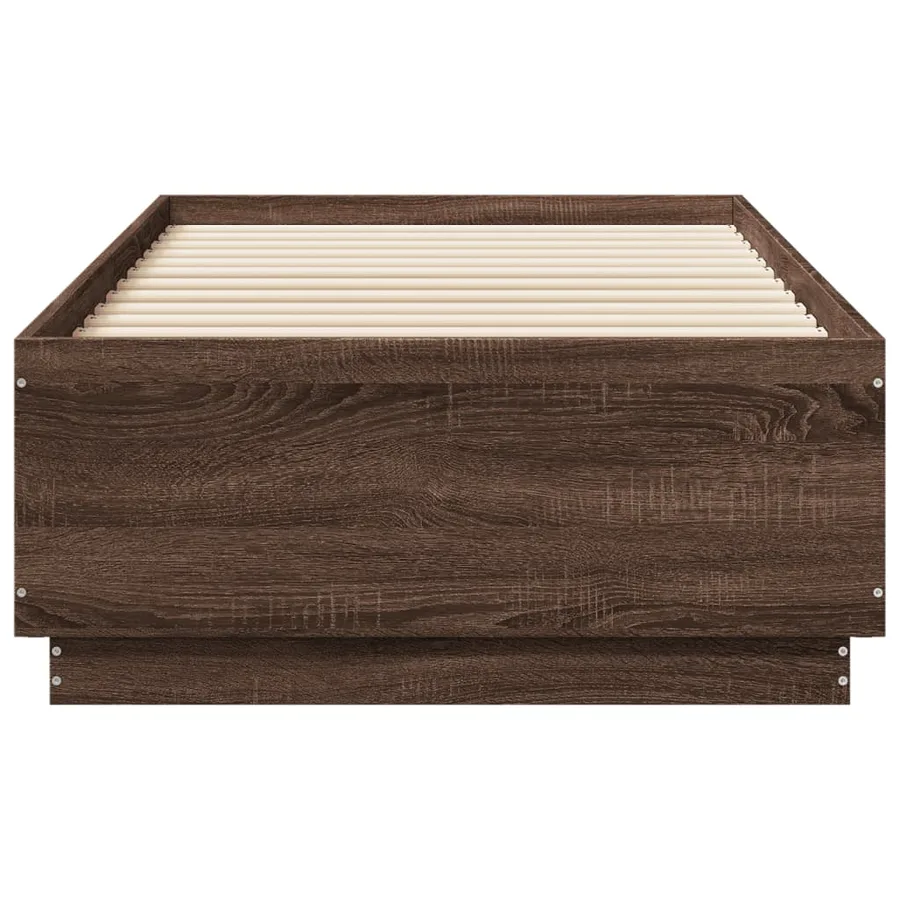 Cadre de lit sans matelas chêne marron 75x190 cm - 4