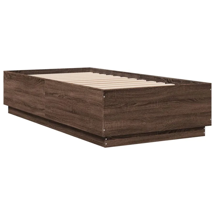 Cadre de lit sans matelas chêne marron 75x190 cm - 6