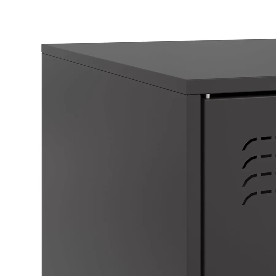 Meuble TV noir 99x39x44 cm acier - 10