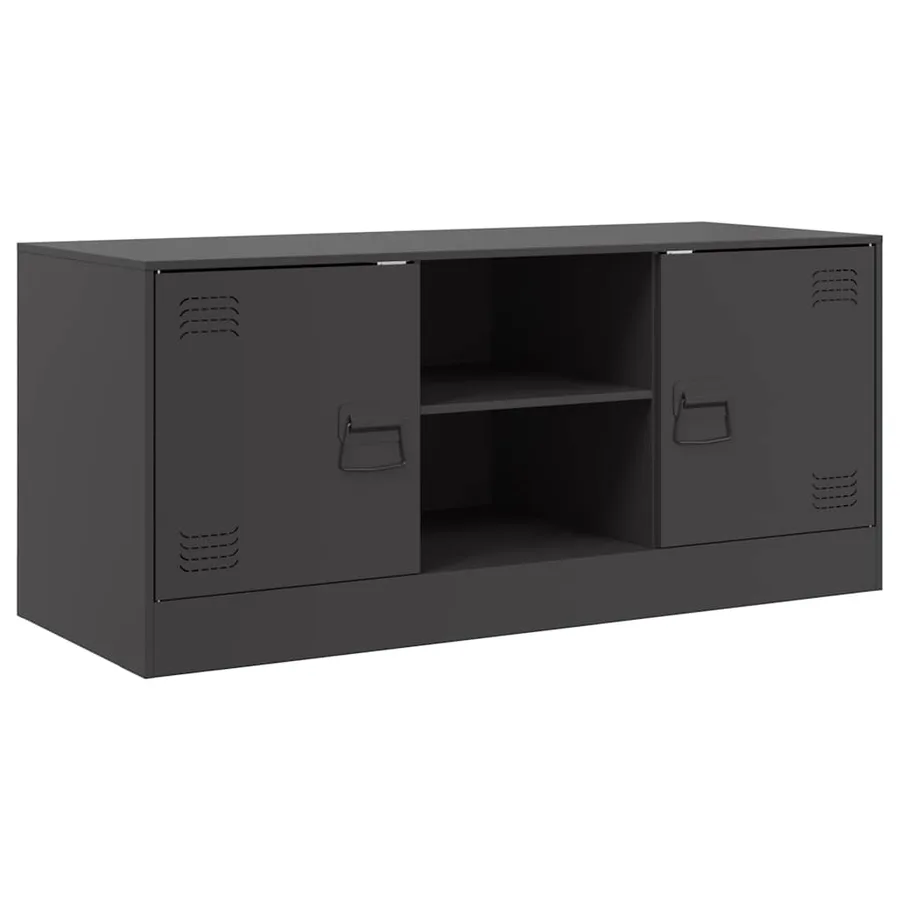 Meuble TV noir 99x39x44 cm acier - 2