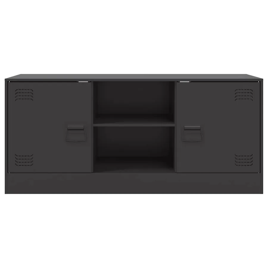 Meuble TV noir 99x39x44 cm acier - 6