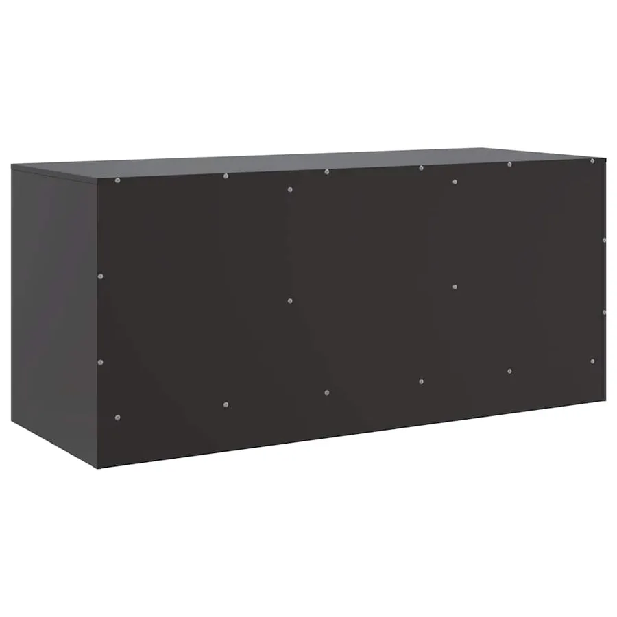 Meuble TV noir 99x39x44 cm acier - 9