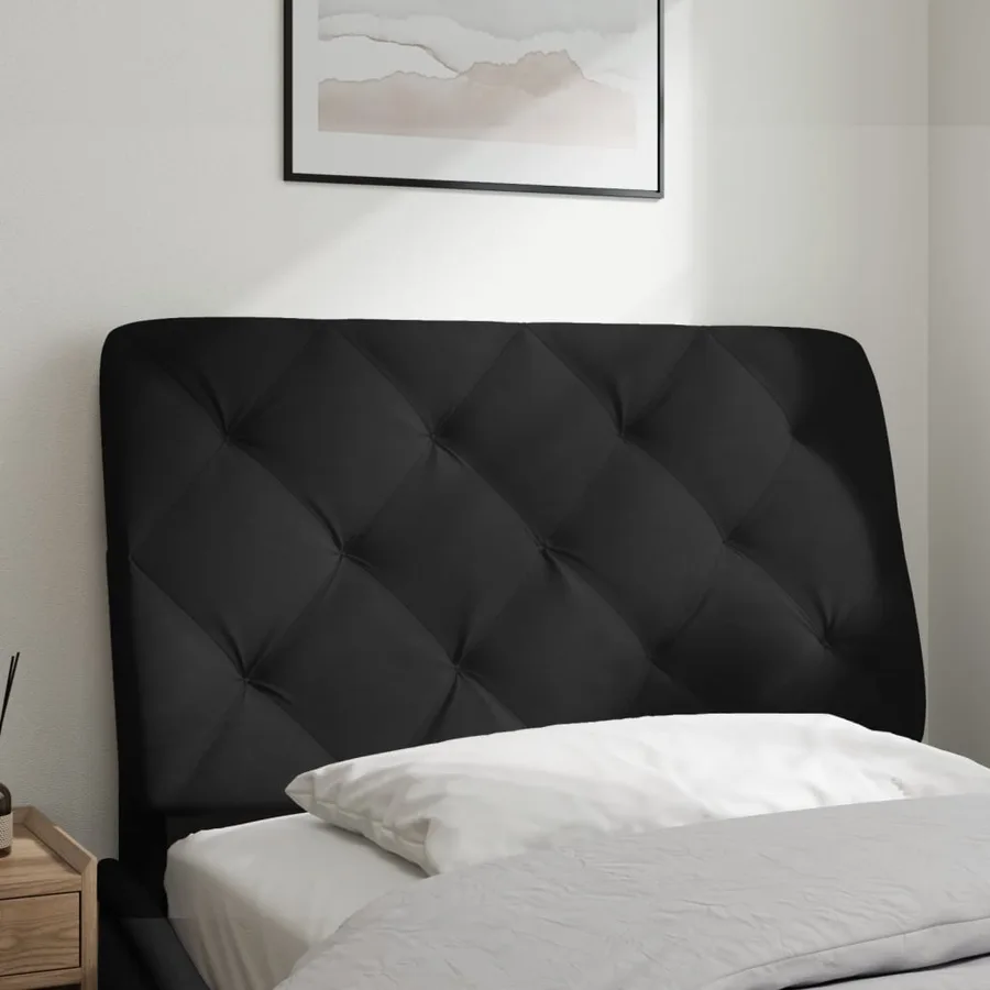 Coussin de tête de lit noir 90 cm velours - 3