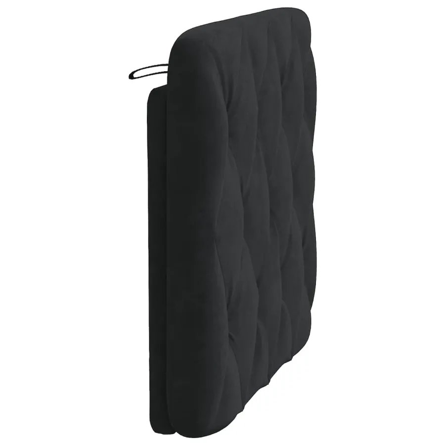 Coussin de tête de lit noir 90 cm velours - 6