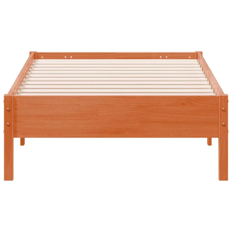 Cadre de lit sans matelas cire marron 90x190 cm bois pin massif - 4