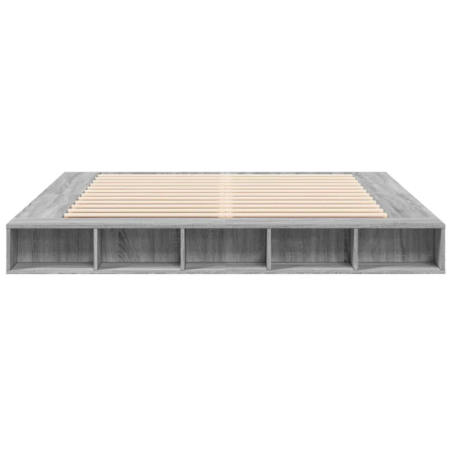 Cadre de lit sans matelas sonoma gris 200x200 cm - 4