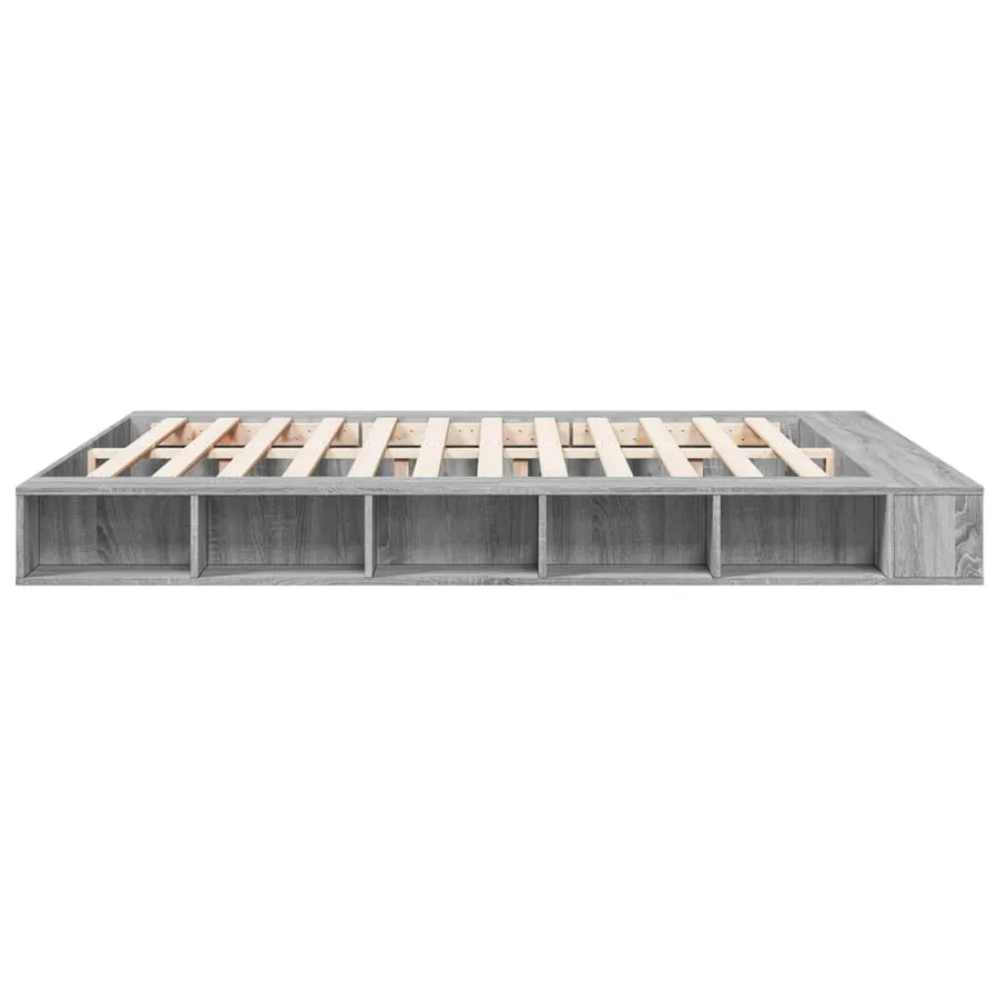 Cadre de lit sans matelas sonoma gris 200x200 cm - 5