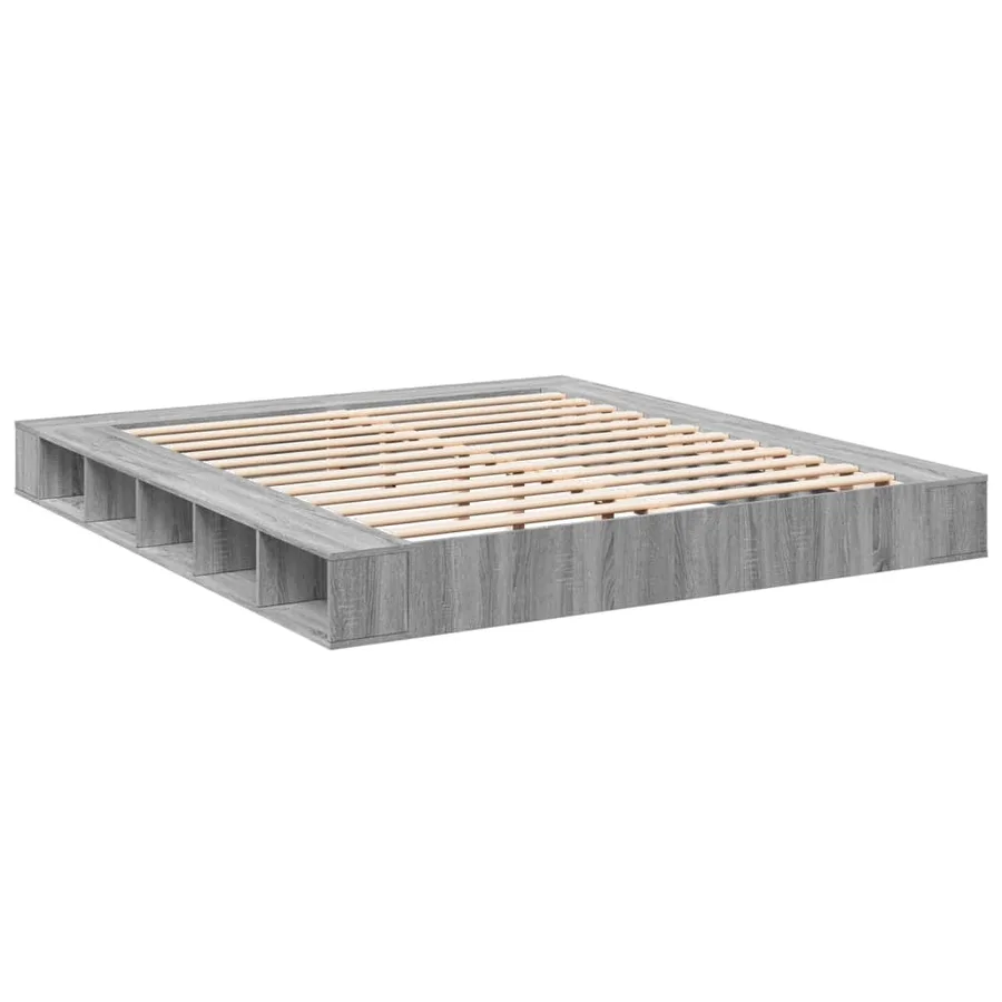 Cadre de lit sans matelas sonoma gris 200x200 cm - 6