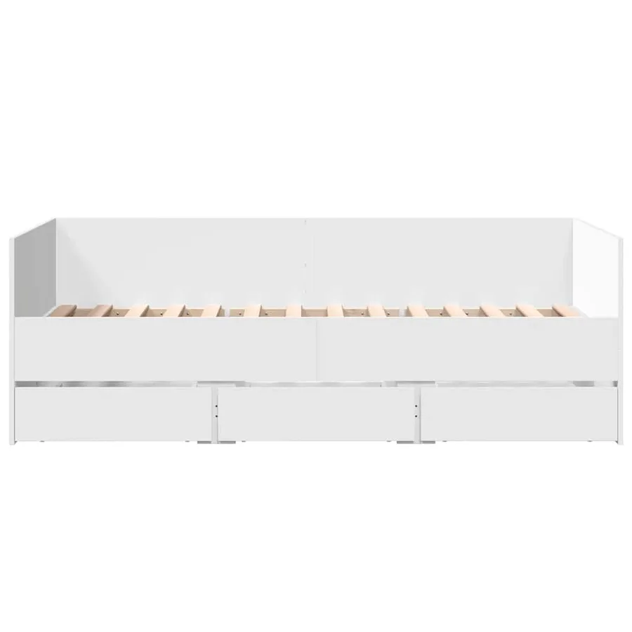 Lit de jour avec tiroirs sans matelas blanc 90x190 cm - 4
