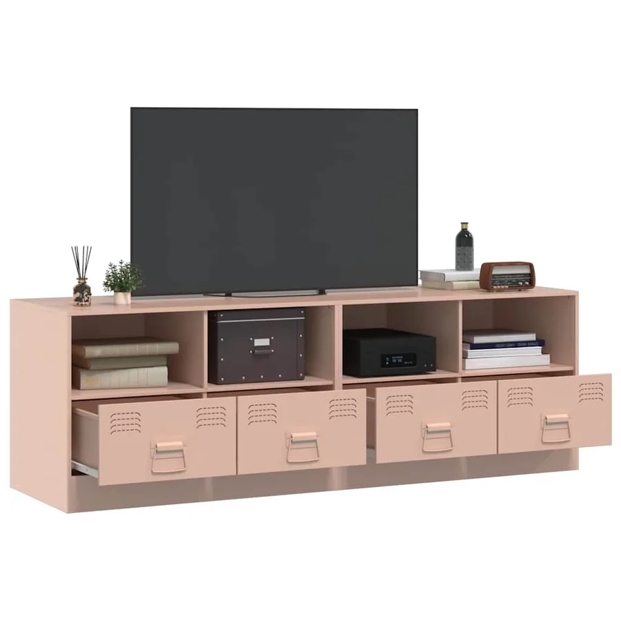 Meubles TV 2 pcs rose 67x39x44 cm acier - 4