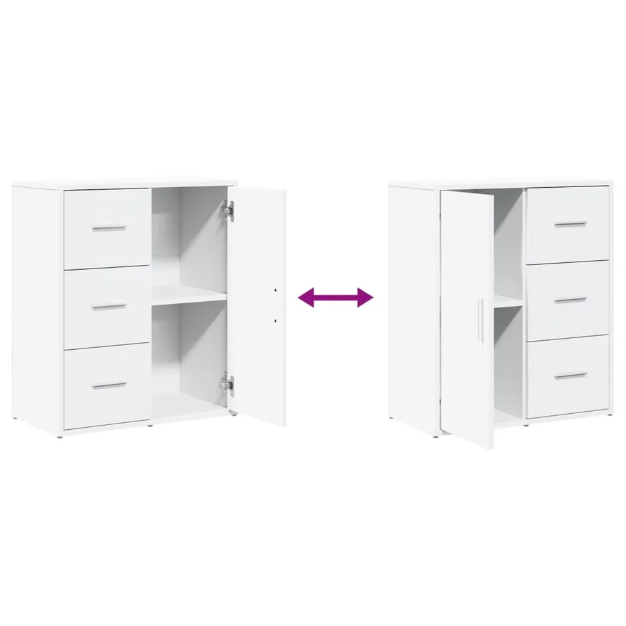 Buffets 2 pcs blanc 60x31x70 cm bois d'ingénierie - 8