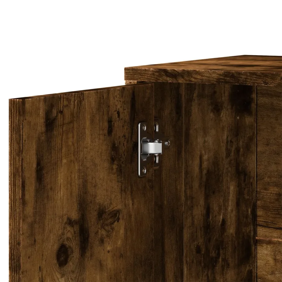 Buffet chêne fumé 60x31x70 cm bois d'ingénierie - 8