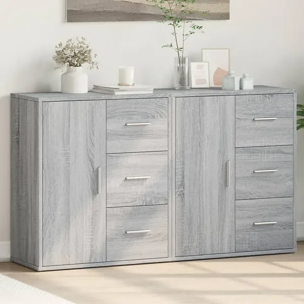 Buffets 2 pcs sonoma gris 60x31x70 cm bois d'ingénierie