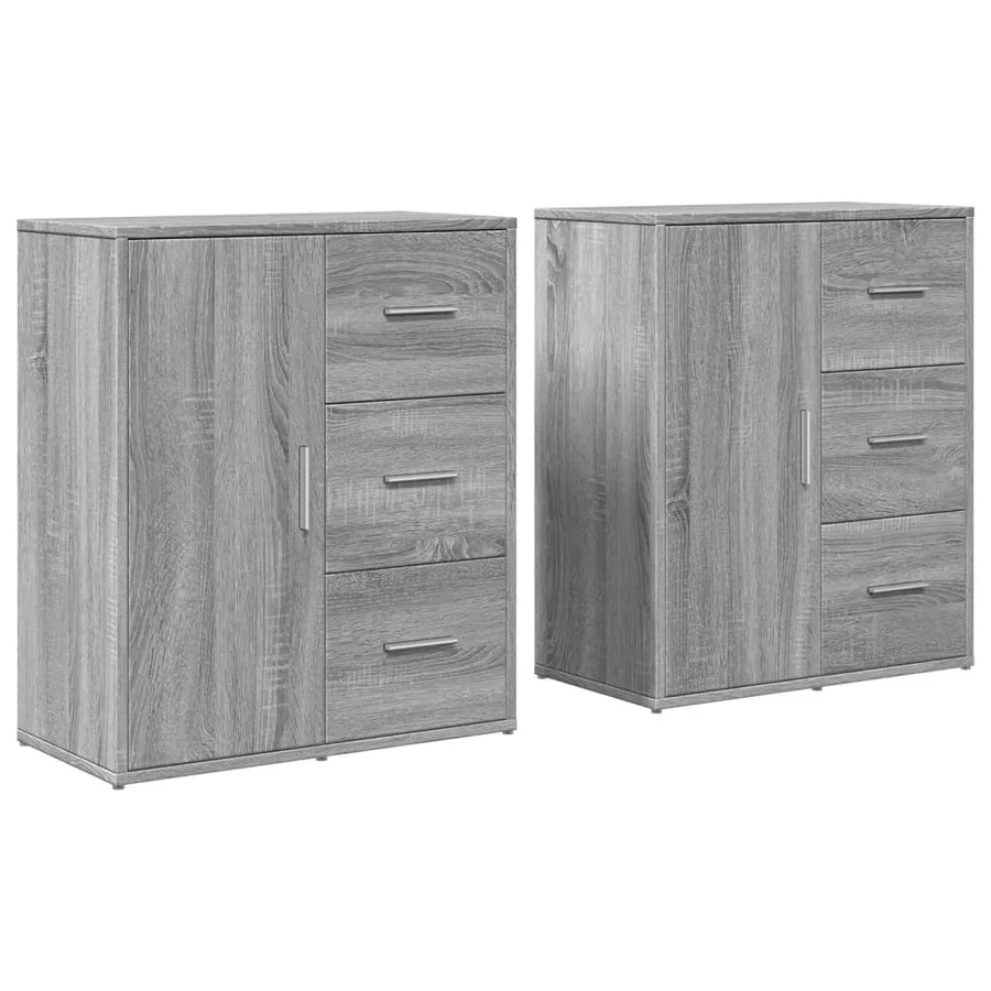 Buffets 2 pcs sonoma gris 60x31x70 cm bois d'ingénierie - 2