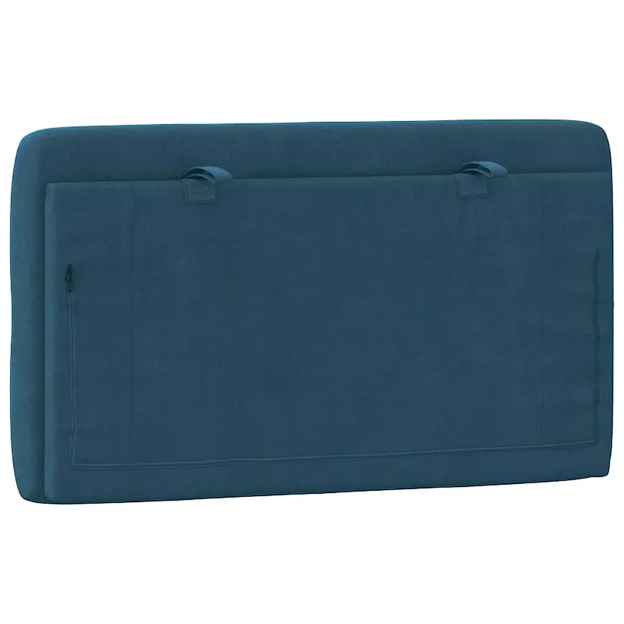 Coussin de tête de lit bleu 80 cm velours - 7