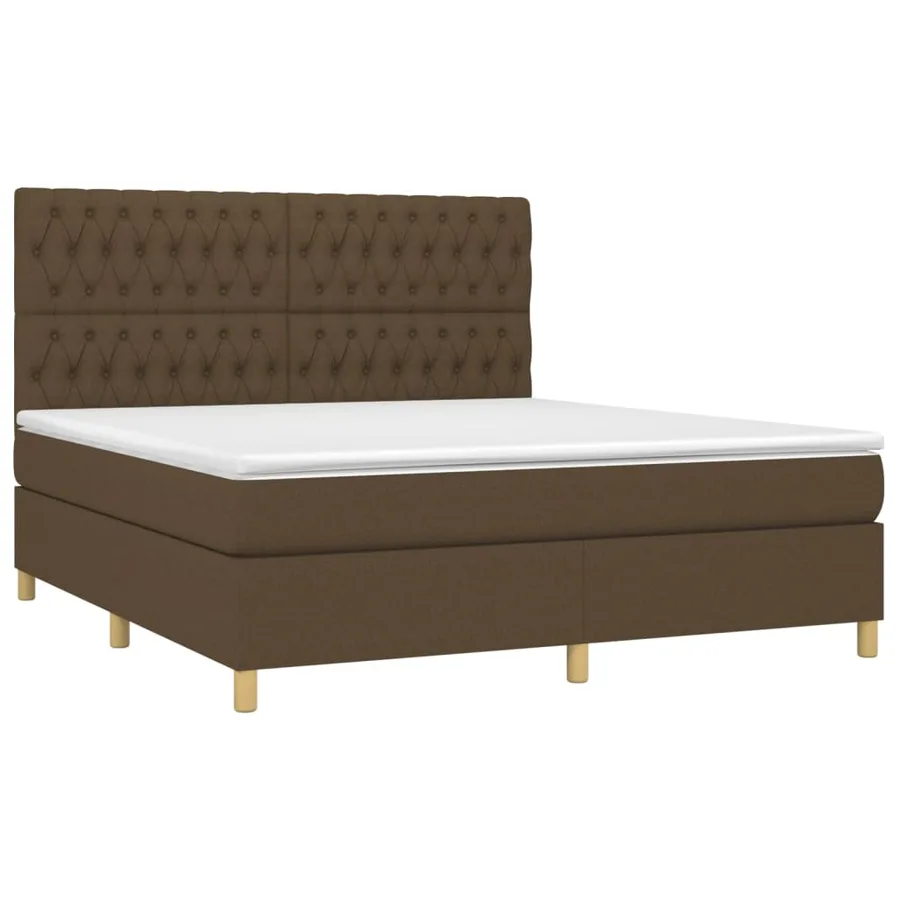 Sommier à lattes de lit avec matelas Marron foncé 180x200 cm - 3