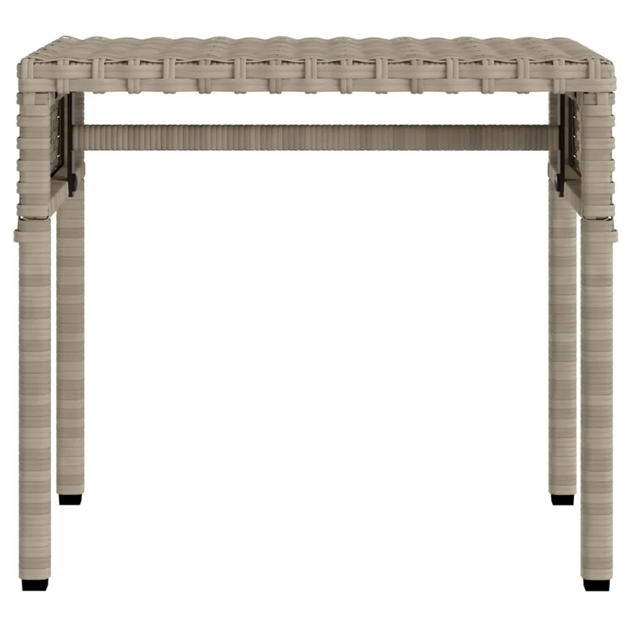 Chaises longues lot de 2 avec auvents et table gris clair rotin - 6