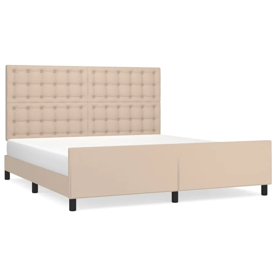 Cadre de lit sans matelas cappuccino 160x200 cm similicuir - 2