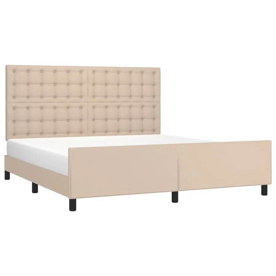 Cadre de lit sans matelas cappuccino 160x200 cm similicuir - 3