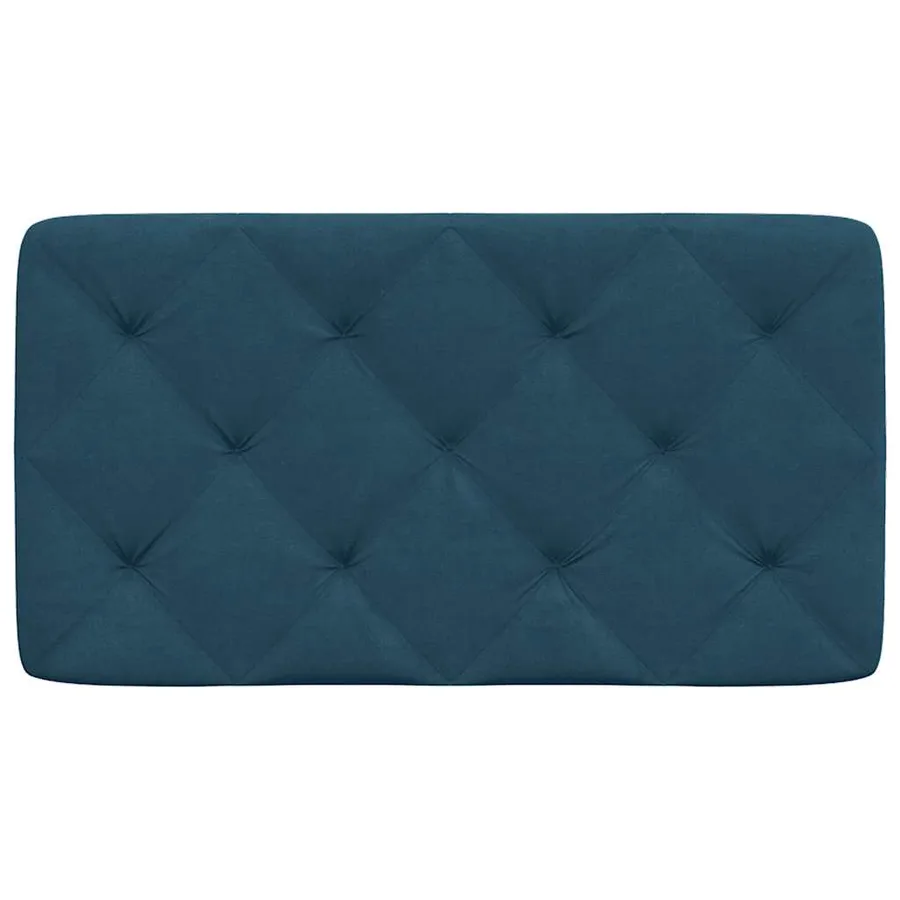 Coussin de tête de lit bleu 90 cm velours - 5