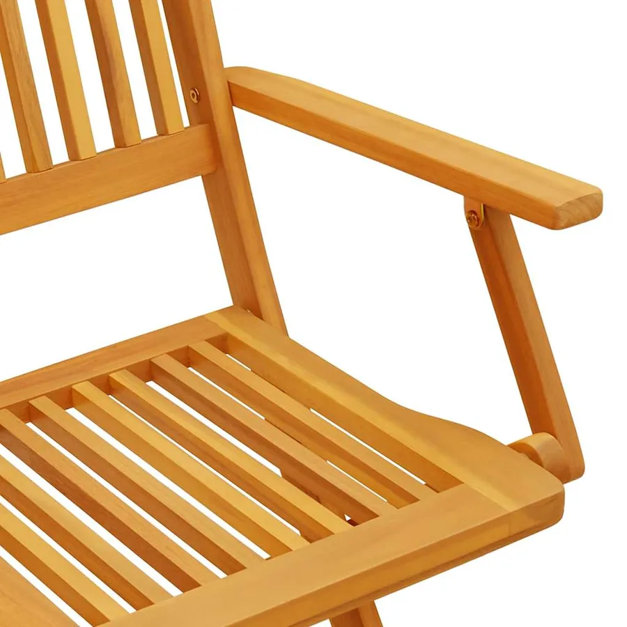Ensemble de bistro pliable 3 pcs bois d'acacia solide - 8