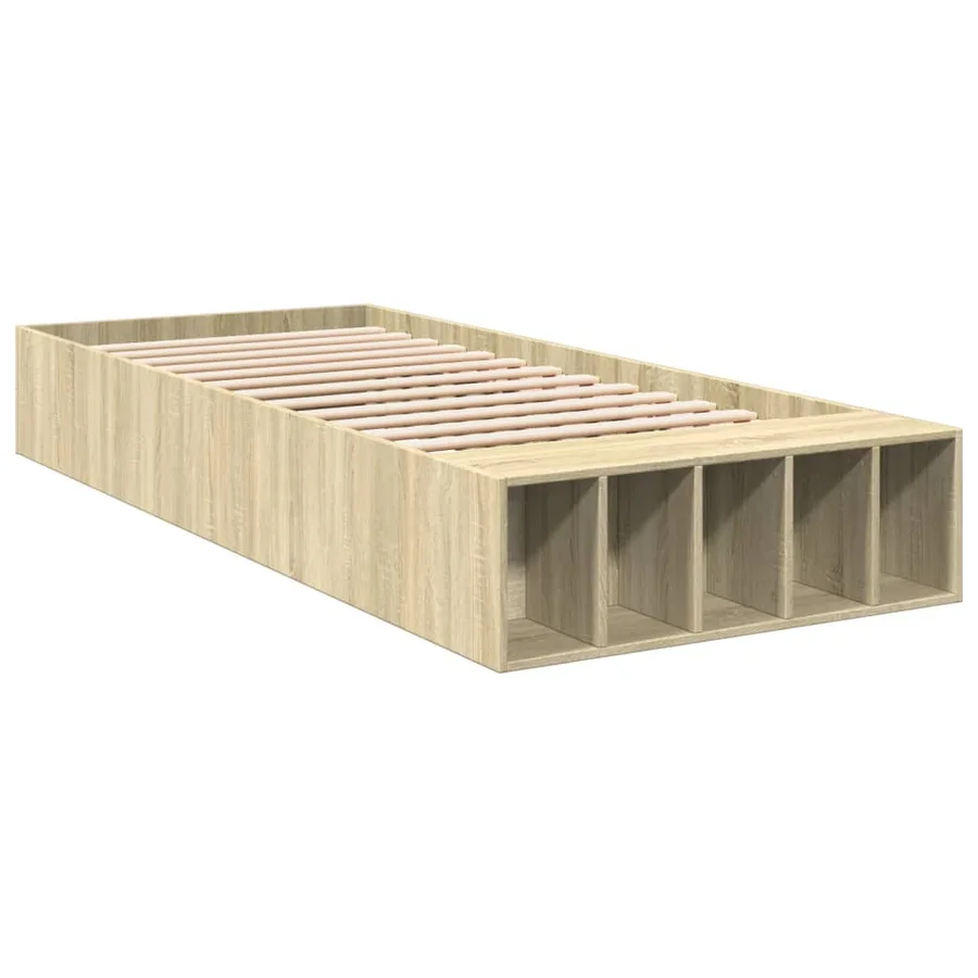 Cadre de lit sans matelas chêne sonoma 75x190 cm - 3