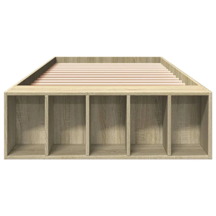 Cadre de lit sans matelas chêne sonoma 75x190 cm - 4