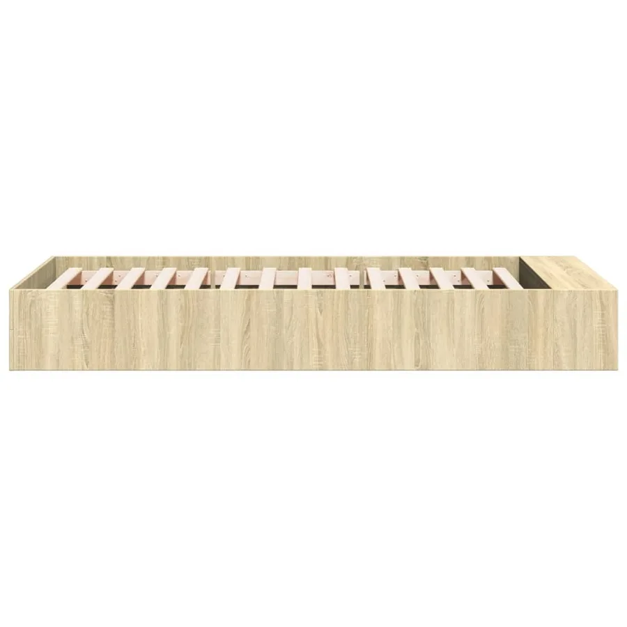 Cadre de lit sans matelas chêne sonoma 75x190 cm - 5