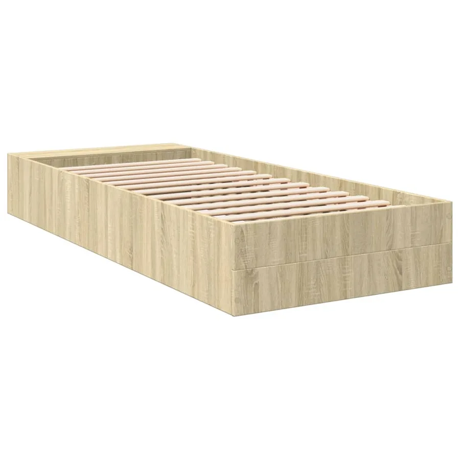 Cadre de lit sans matelas chêne sonoma 75x190 cm - 6