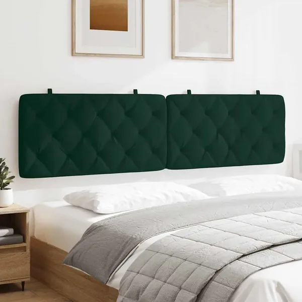 Coussin de tête de lit vert foncé 200 cm velours