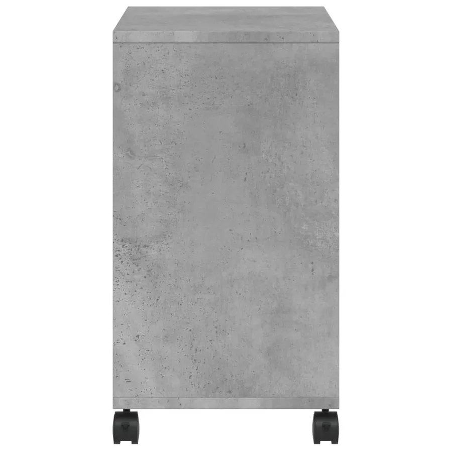 Table d'appoint avec roues gris béton bois d'ingénierie - 6