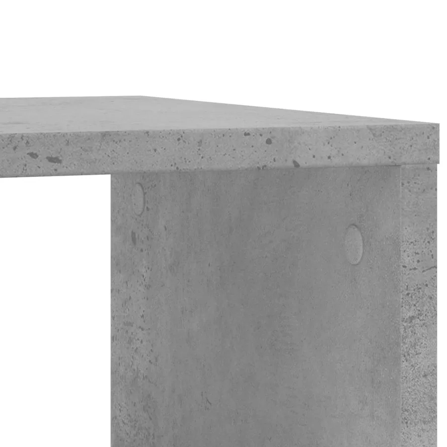 Table d'appoint avec roues gris béton bois d'ingénierie - 8