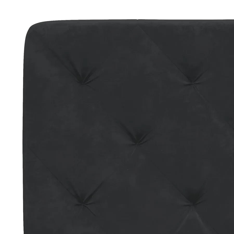 Lit avec matelas noir 200x200 cm velours - 6