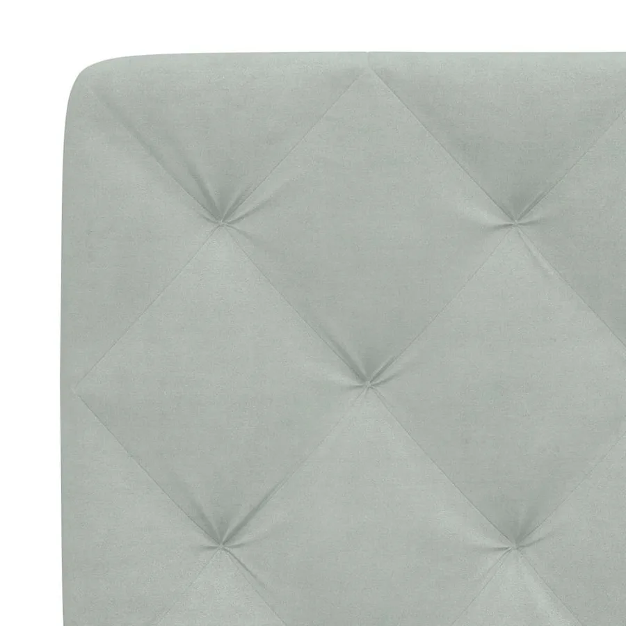 Cadre de lit sans matelas gris clair 200x200 cm velours - 10