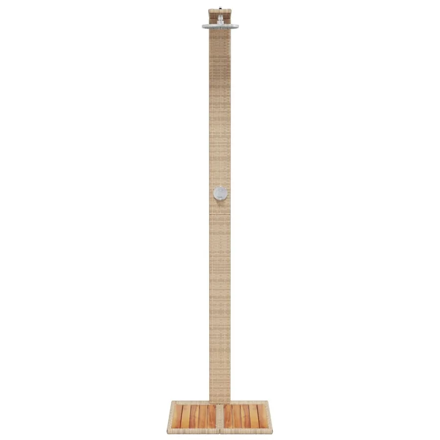 Douche d'extérieur beige 50x55x224cm résine tressée bois acacia - 5